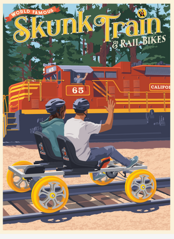 Skunk Train & Railbikes Poster